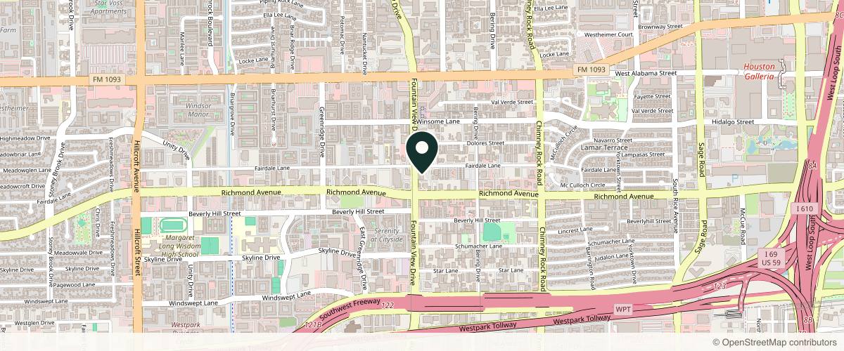 Map showing the exact location of Os Aesthetic at 3113 Fountain View Dr, Houston, TX 77057, USA