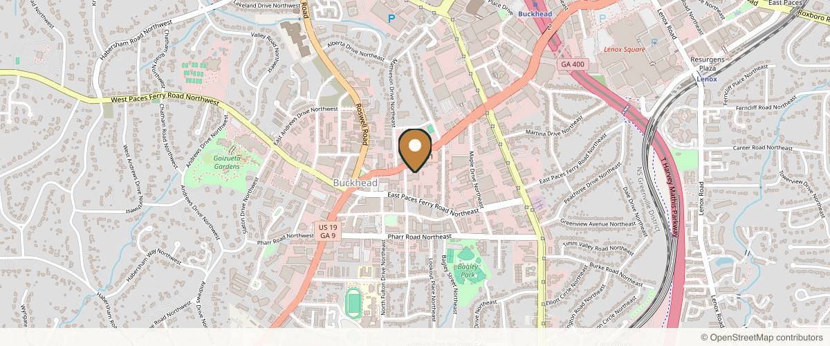 Map showing the exact location of OVME at 3167 Peachtree Rd NE Ste G, Atlanta, GA 30305, USA