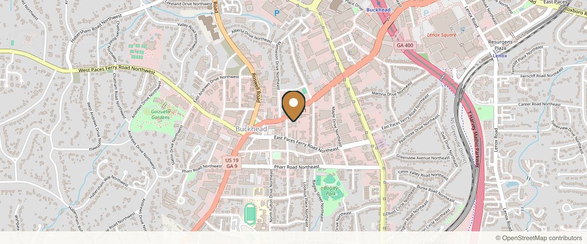 Map showing the exact location of OVME at 3167 Peachtree Rd NE Ste G, Atlanta, GA 30305, USA