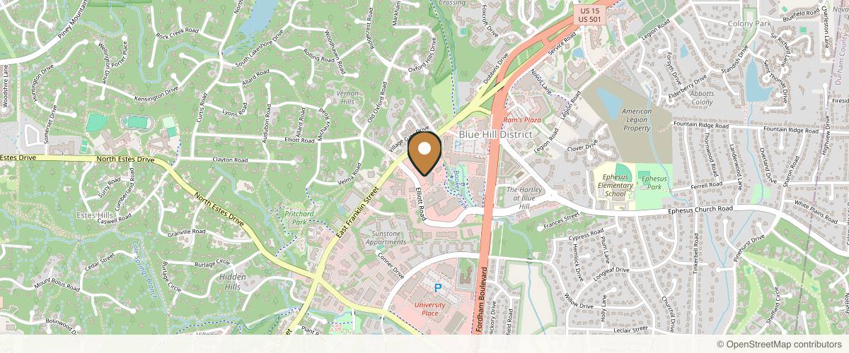 Map showing the exact location of OVME at 97 S Elliott Rd, Chapel Hill, NC 27514, USA