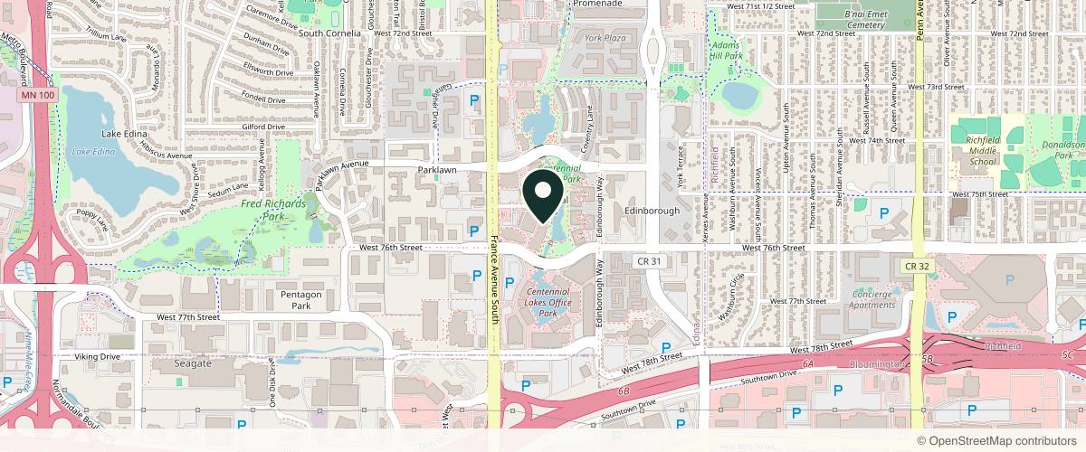 Map showing the exact location of OVME at 7515 France Ave S, Edina, MN 55435, USA