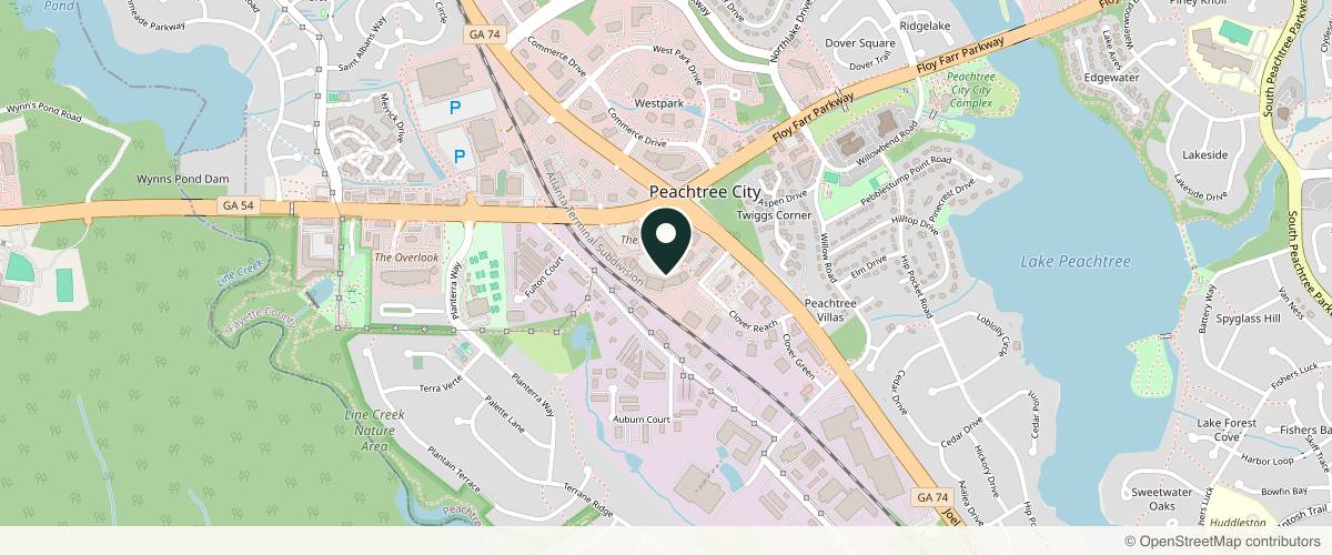 Map showing the exact location of OVME at 210 City Cir, Peachtree City, GA 30269, USA