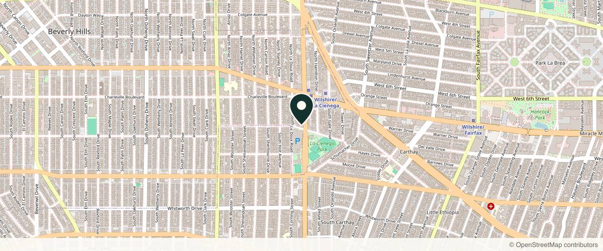 Map showing the exact location of Ozraya Beverly Hills Aesthetics at 291 S La Cienega Blvd Unit 306, Beverly Hills, CA 90211, USA