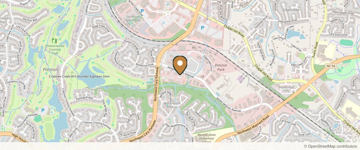 Map showing the exact location of PĀRU: a beauty studio at 1000 Darrington Dr Ste 205, Cary, NC 27513, USA