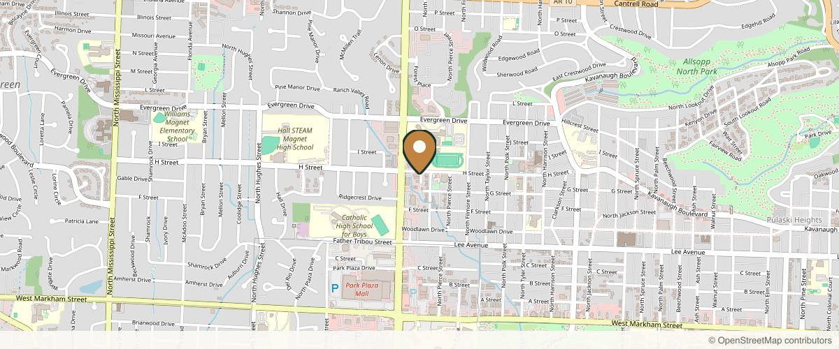 Map showing the exact location of Pamper Me Pretty Aesthetics at 5911 H St Ste D, Little Rock, AR 72205, USA