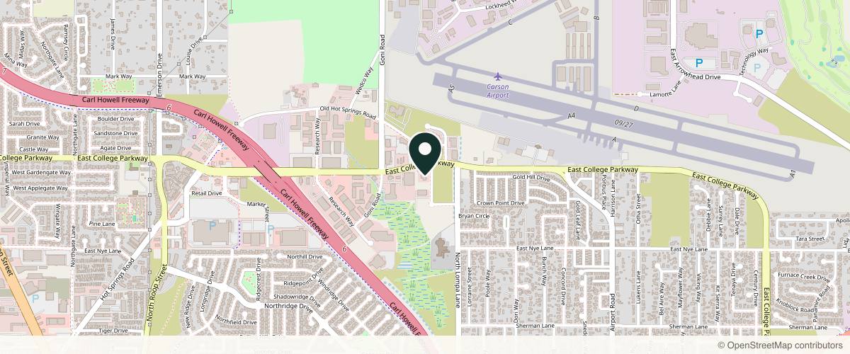 Map showing the exact location of Paradise at 3430 Executive Pointe Way, Carson City, NV 89706, USA