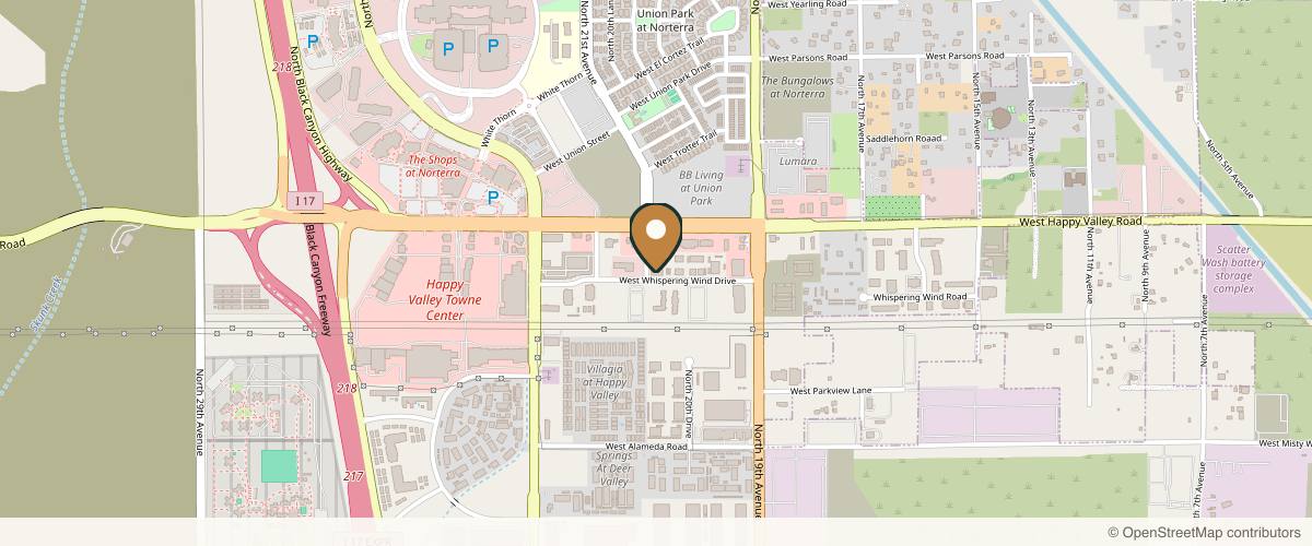 Map showing the exact location of Paradise Medspa and Wellness at 2060 W Whispering Wind Dr Ste 170, Phoenix, AZ 85085, USA