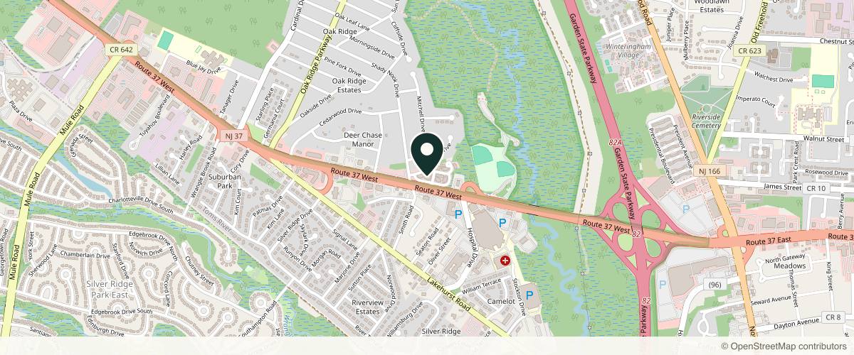 Map showing the exact location of Paragon Skin Dermatology | Toms River, NJ at 214 Commons Way Bld B, Toms River, NJ 08755, USA