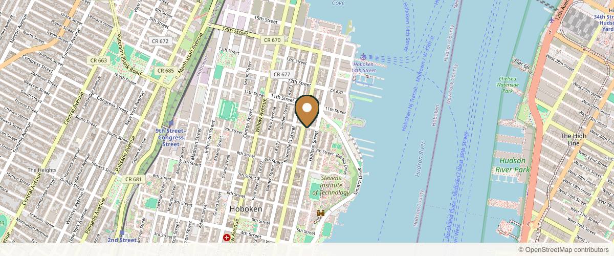 Map showing the exact location of Paris Spa Skin Care Center at 939 Washington St, Hoboken, NJ 07030, USA