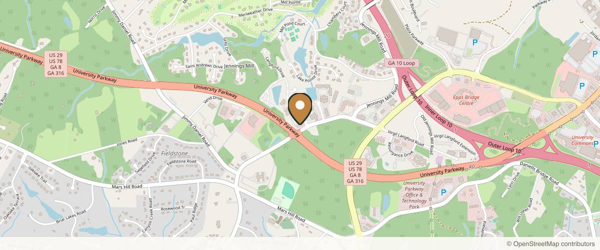 Map showing the exact location of Parker Plastic Surgery at 1181 Langford Drive Bldg 300-105, Watkinsville, GA 30677, USA