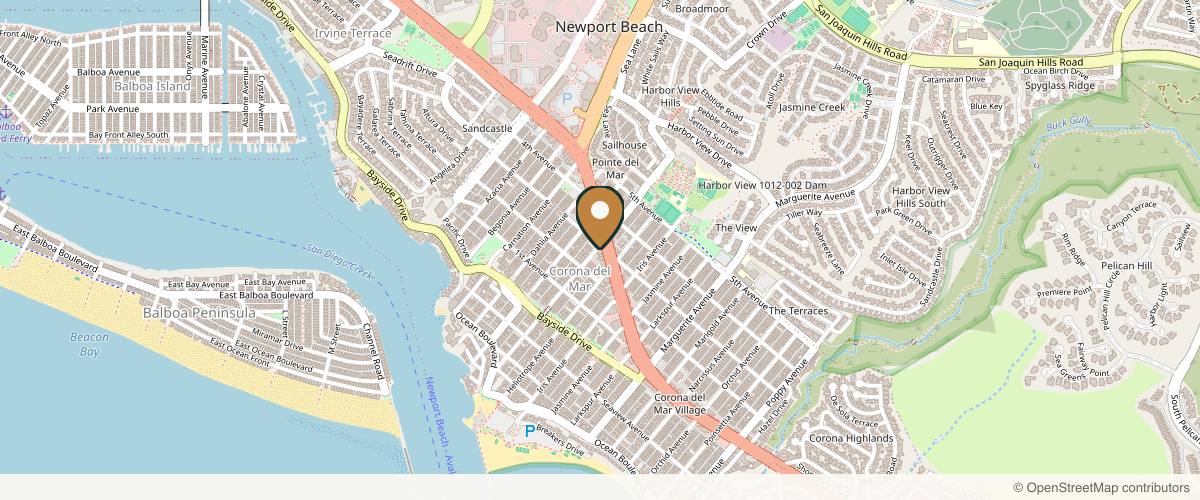 Map showing the exact location of PCH MedSpa at 2801 East Coast Hwy E, Corona Del Mar, CA 92625, USA