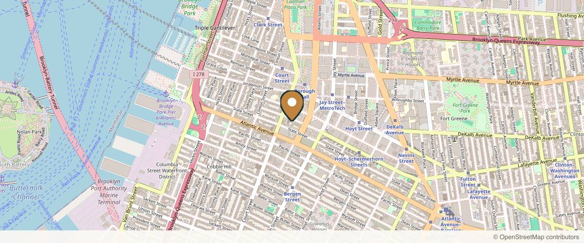 Map showing the exact location of Peachy Brooklyn Heights at 70 Schermerhorn St, Brooklyn, NY 11201, USA