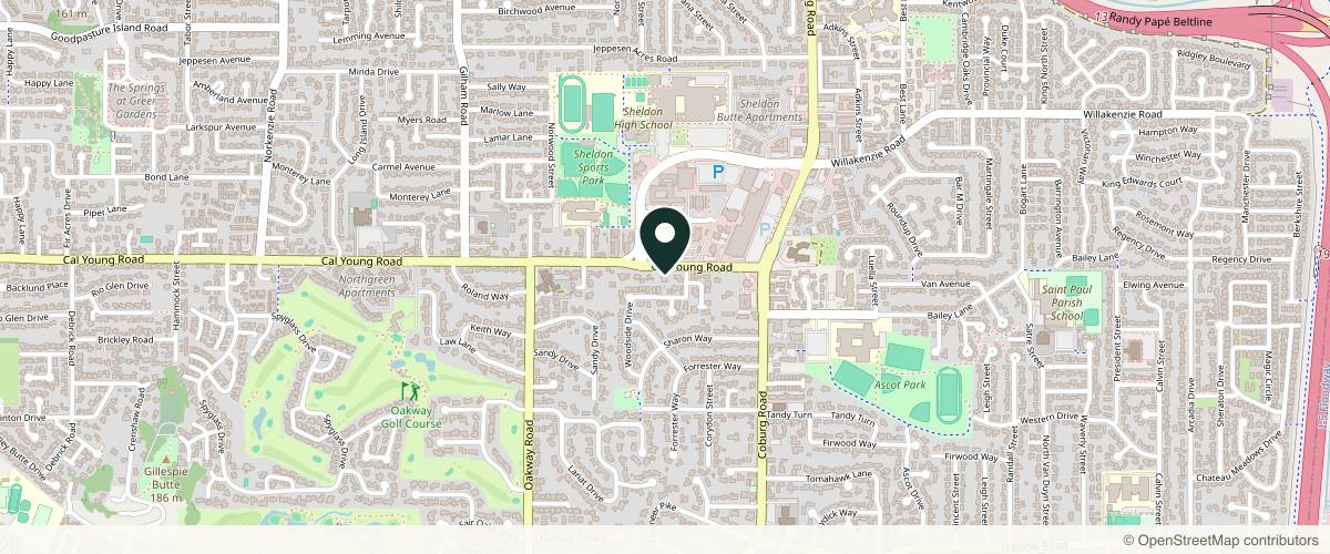Map showing the exact location of Pello Wellness Medical Spa at 2456 Cal Young Rd, Eugene, OR 97401, USA