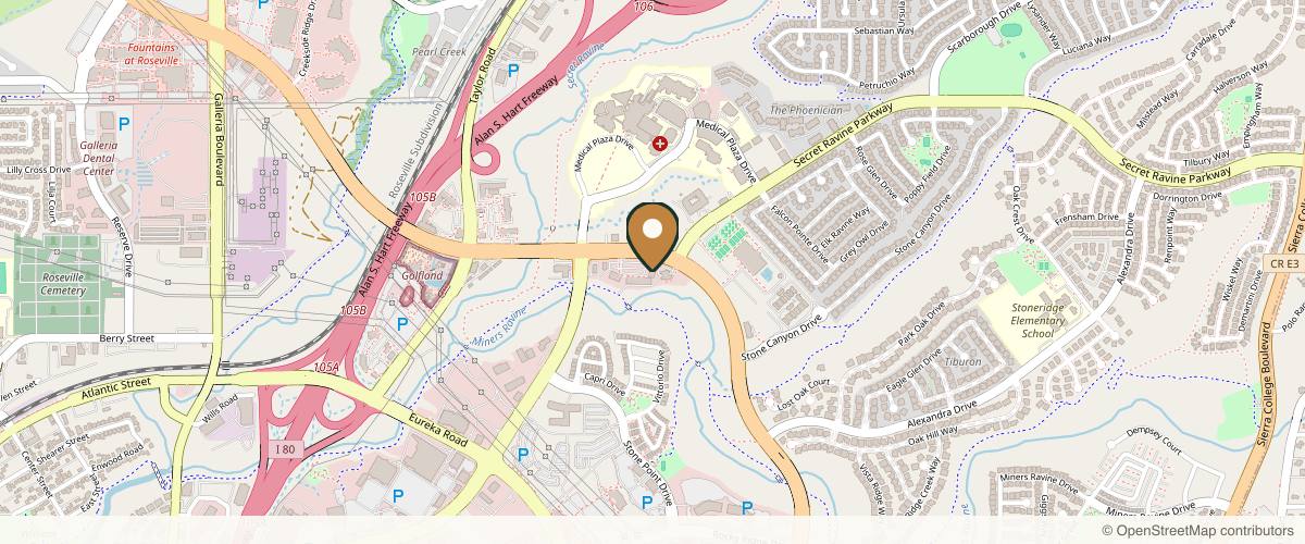 Map showing the exact location of Perceptions Aesthetic Spa at 1426 E Roseville Pkwy Ste 180, Roseville, CA 95661, USA