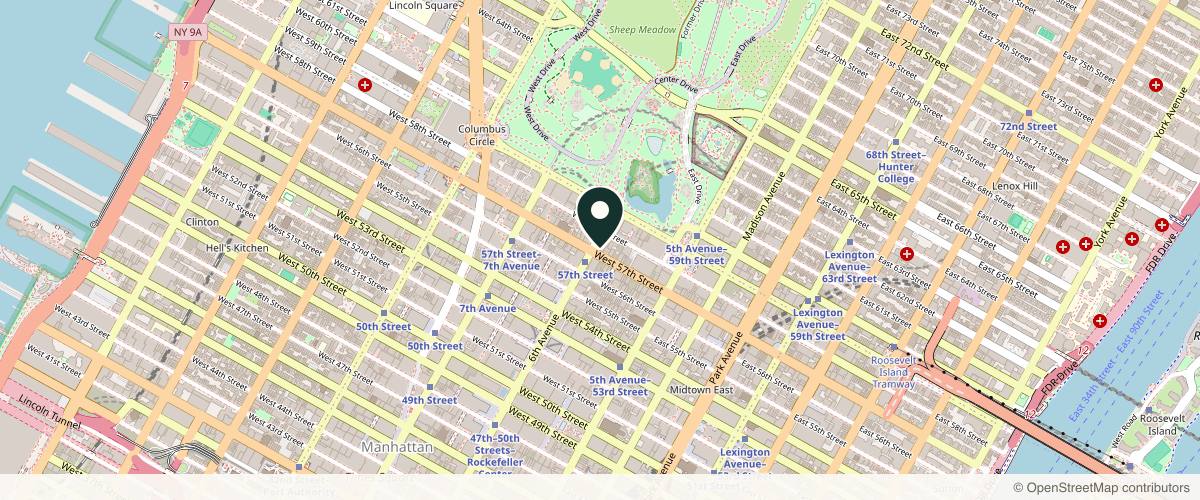 Map showing the exact location of Perfect Med Spa 57 at 57 W 57th St Ste 1701, New York, NY 10019, USA