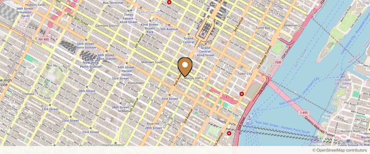 Map showing the exact location of Perfect Med Spa at 109 E 36th St, New York, NY 10016, USA