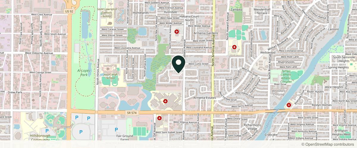 Map showing the exact location of Perfectly Bare Laser at 4710 N Habana Ave Ste 405, Tampa, FL 33614, USA