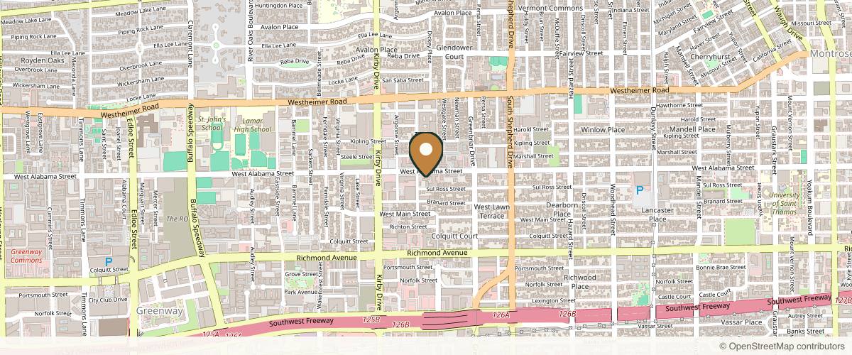 Map showing the exact location of Persona Medical Spa at 2311 W Alabama St, Houston, TX 77098, USA