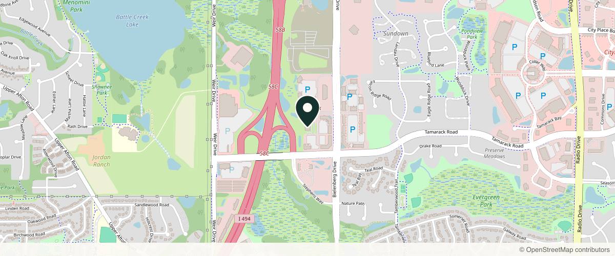 Map showing the exact location of Petal + Stem Aesthetic & Longevity at 796 Bielenberg Dr Ste 102, Woodbury, MN 55125, USA