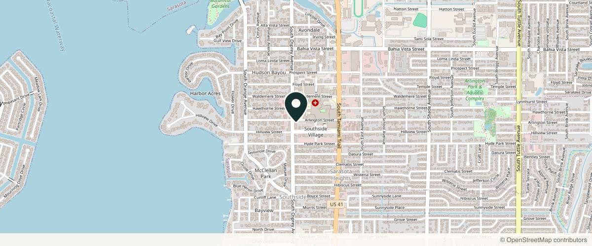 Map showing the exact location of PHDermatology- Sarasota at 1801 S Osprey Ave Ste 201, Sarasota, FL 34239