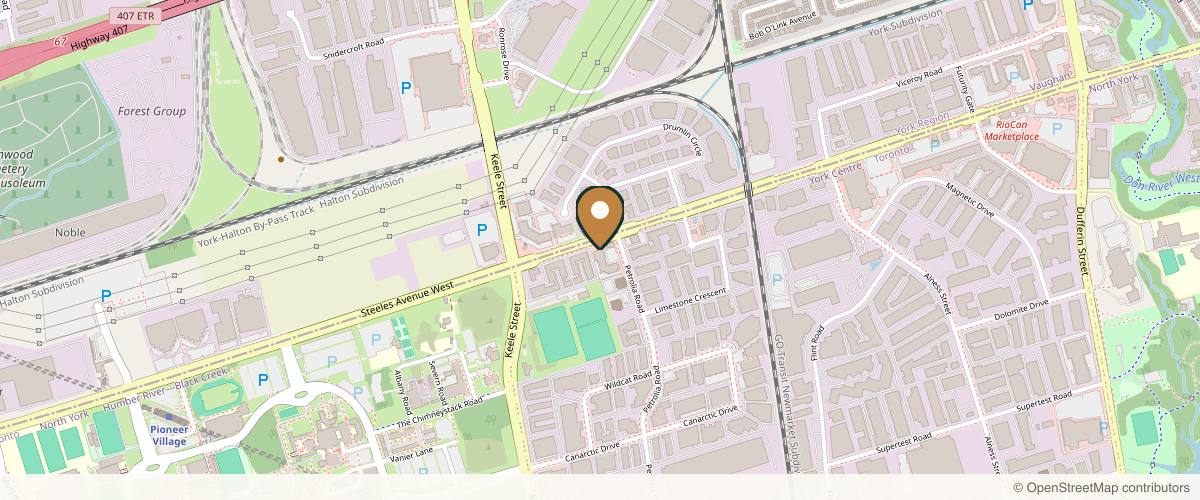 Map showing the exact location of Philosophy of Beauty at 2777 Steeles Ave W Unit 17, North York, ON M3J 3K5, Canada