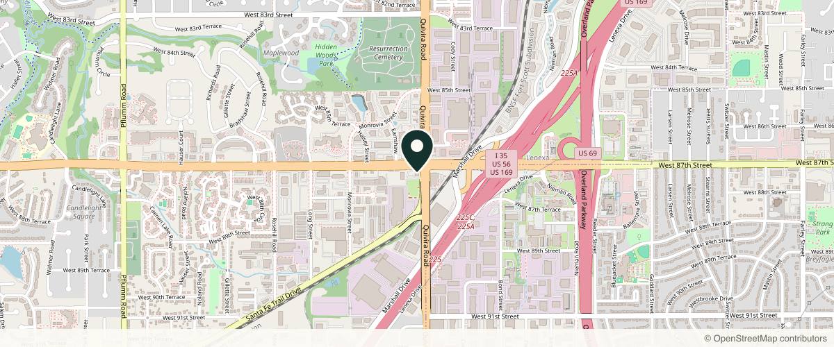 Map showing the exact location of Physician Aesthetic Specialists at 11901 W 87th St Pkwy, Lenexa, KS 66215, USA