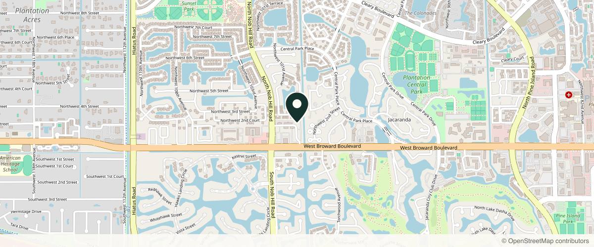 Map showing the exact location of Plantation Dermatology at 137 NW 100th Ave, Plantation, FL 33324