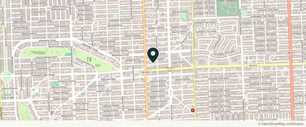 Map showing the exact location of Plenitude Plastic Surgery & MedSpa at 343 Aragon Ave, Coral Gables, FL 33134, USA