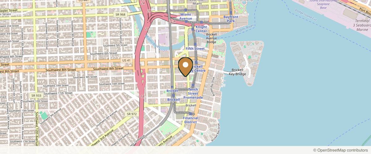 Map showing the exact location of Plump Cosmetics & Injectables at 900 S Miami Ave Ste 135, Miami, FL 33130, USA