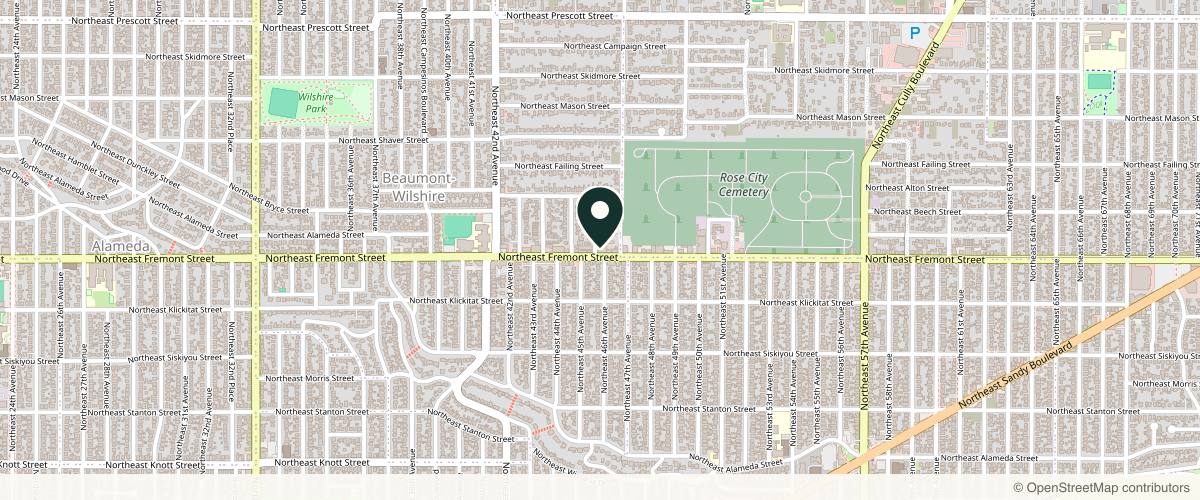 Map showing the exact location of Plush Botox Bar at 4605 NE Fremont St #106, Portland, OR 97213, USA