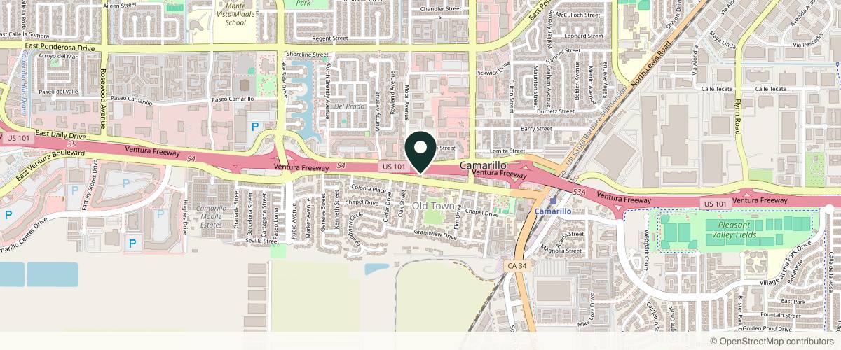 Map showing the exact location of Plush Med Spa at 2087 Ventura Blvd, Camarillo, CA 93010, USA