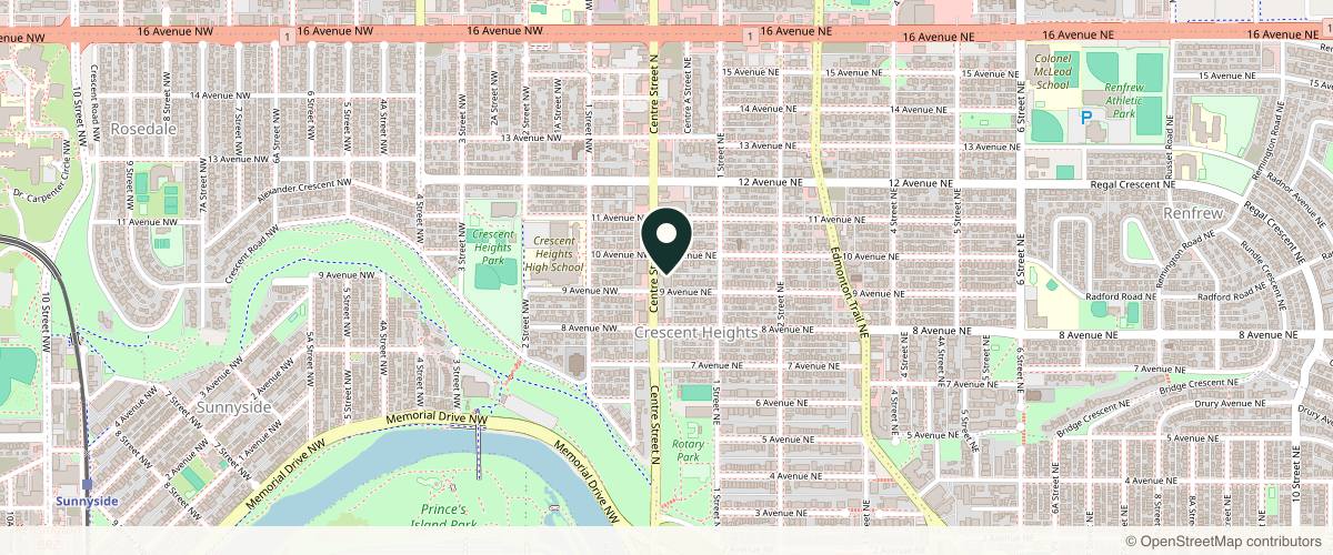 Map showing the exact location of Point of View Medical Aesthetics at 1000 Centre St N #470, Calgary, AB T2E 7W6, Canada