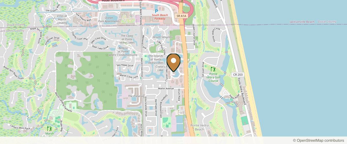 Map showing the exact location of Ponte Vedra Plastic Surgery at 209 Ponte Vedra Park Dr, Ponte Vedra Beach, FL 32082, USA