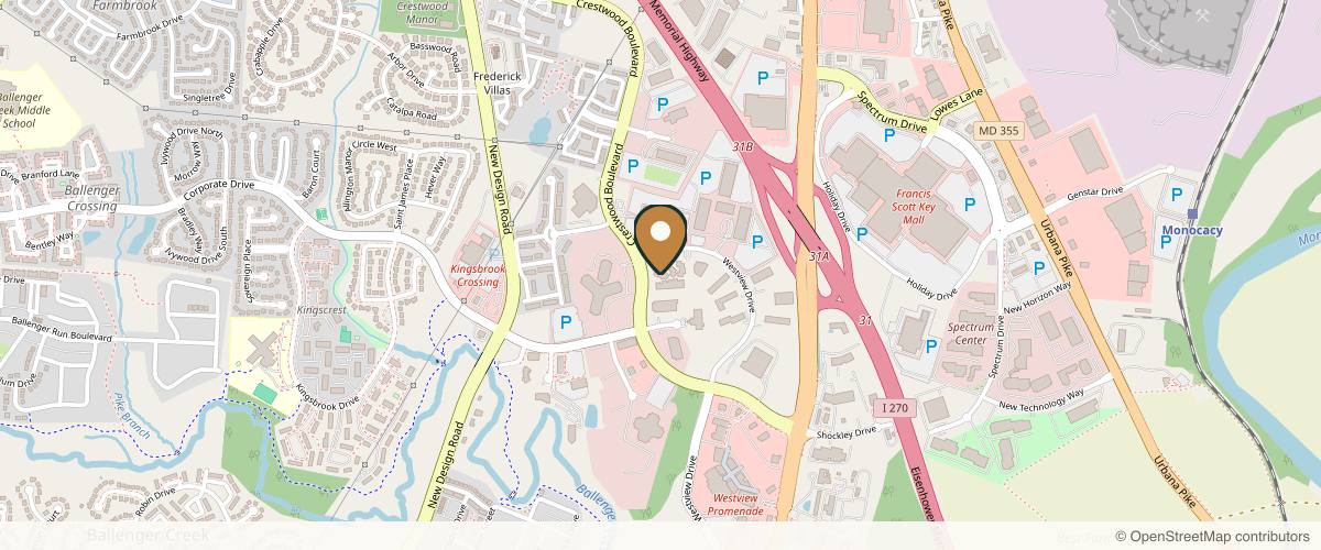 Map showing the exact location of Posh Aesthetics at 5300 Westview Dr Ste 108, Frederick, MD 21703, USA