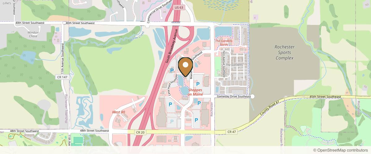 Map showing the exact location of Posh Facial Esthetics & Med Spa at 4325 Maine Ave SE, Rochester, MN 55904, USA