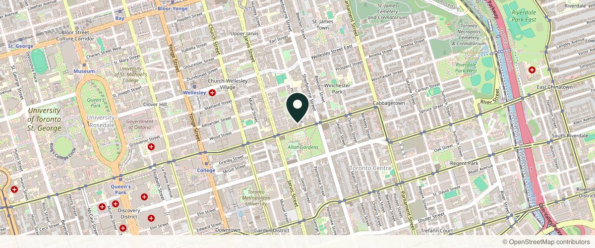 Map showing the exact location of POSH Medical Spa at 140 Carlton St. #66, Toronto, ON M5A 3W7, Canada