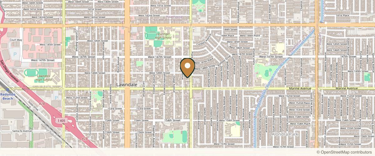 Map showing the exact location of Prairie Medical Spa at 14921 Prairie Ave, Lawndale, CA 90260, USA