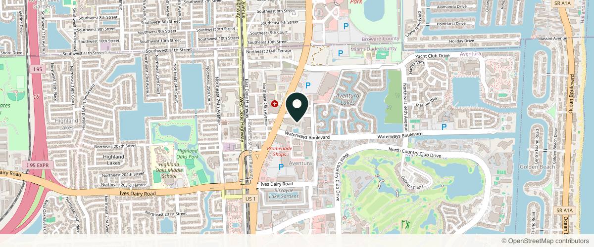 Map showing the exact location of Premier Dermatology, MD (Donna Bilu Martin MD) at 20803 Biscayne Blvd #305, Aventura, FL 33180