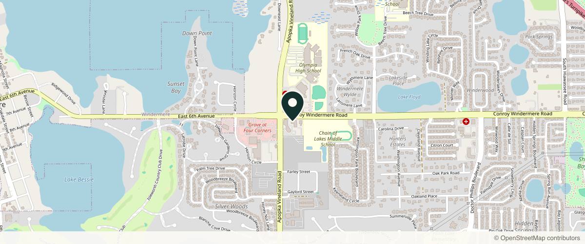 Map showing the exact location of Premier Dermatology at 8958 Conroy Windermere Rd, Orlando, FL 32835
