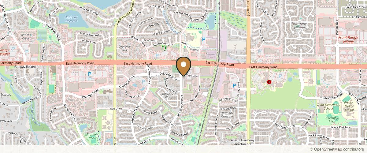 Map showing the exact location of Premier Skin Clinic at 1603 Oakridge Dr #200, Fort Collins, CO 80525, USA