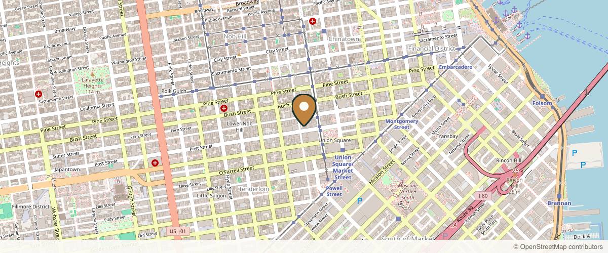 Map showing the exact location of Premier Wellness & Aesthetics Center at 490 Post St Ste 913, San Francisco, CA 94102, USA