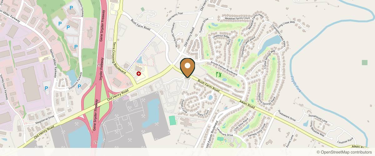 Map showing the exact location of Prescott Plastic Surgery at 2507 Bush Ridge Dr, Louisville, KY 40245, USA