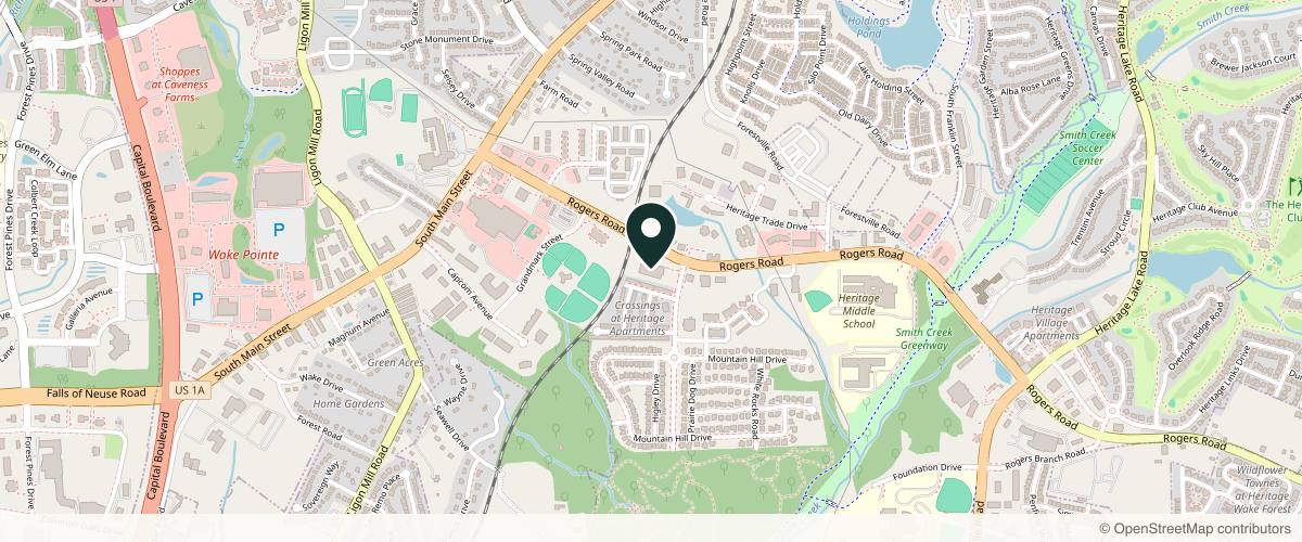 Map showing the exact location of Preston Dermatology and Skin Surgery Center at 3150 Rogers Rd Ste 218, Wake Forest, NC 27587