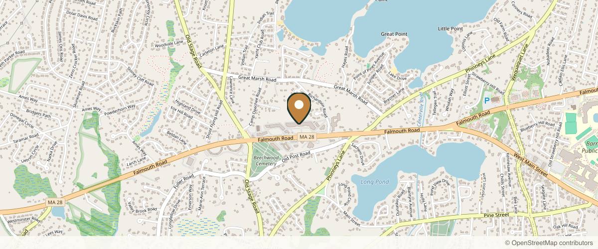 Map showing the exact location of Pretti Aesthetics | Cape Cod at 1600 Falmouth Rd #20, Centerville, MA 02632, USA