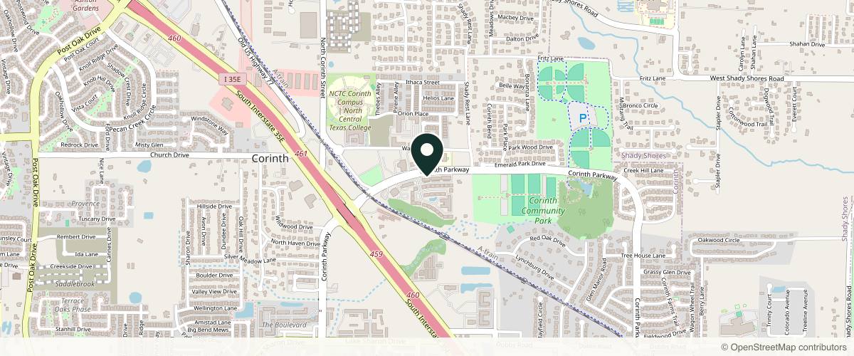 Map showing the exact location of Prime City Spa at 3500 Corinth Pkwy Ste 300, Corinth, TX 76208, USA