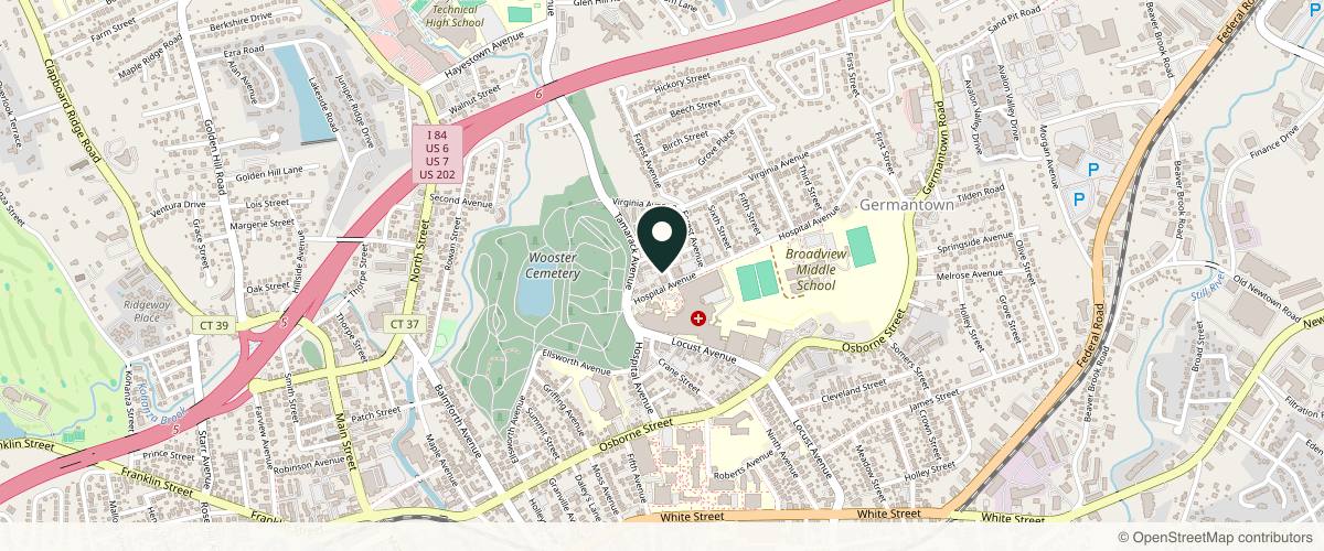 Map showing the exact location of Prime MediSpa at 27 Hospital Ave #403, Danbury, CT 06810, USA