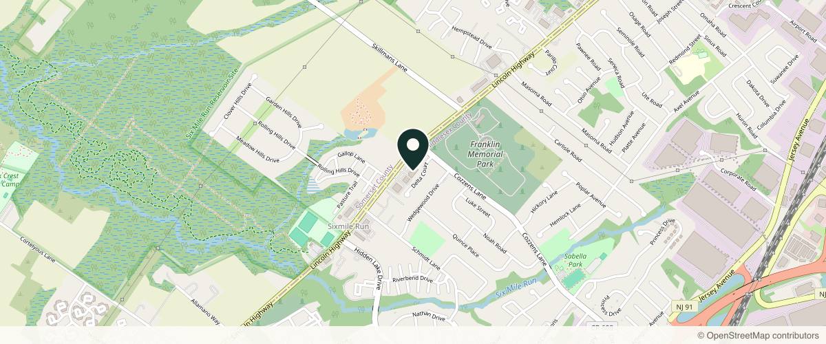 Map showing the exact location of Princeton Dermatology Associates at 1950 NJ-27 Ste a, North Brunswick Township, NJ 08902