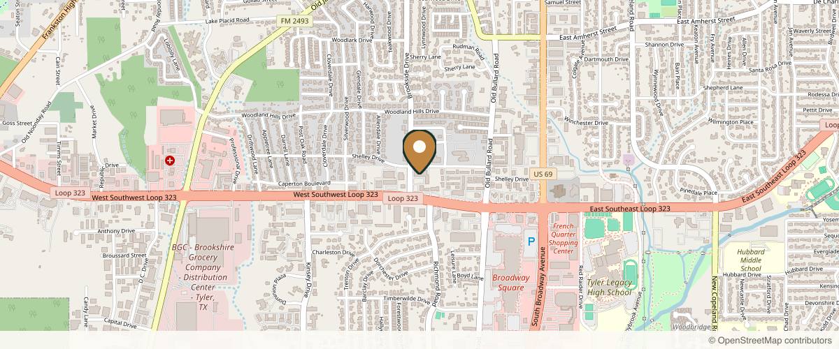 Map showing the exact location of Pristine Image Med Spa at 535 W SW Loop 323 #205, Tyler, TX 75701, USA