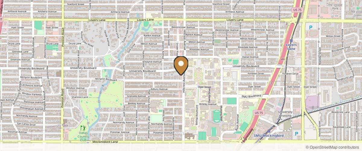 Map showing the exact location of Privé Aesthetics at 6417 Hillcrest Ave, Dallas, TX 75205, USA