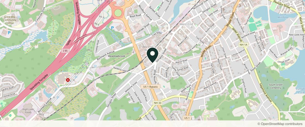 Map showing the exact location of Profile Medical Aesthetics LLC at 999 Islington St, Portsmouth, NH 03801, USA